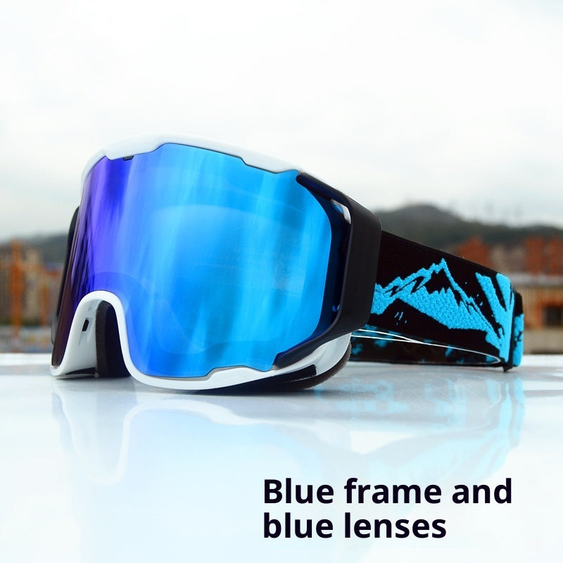 Double-layer Anti-fog Full Real Film Ski Goggles