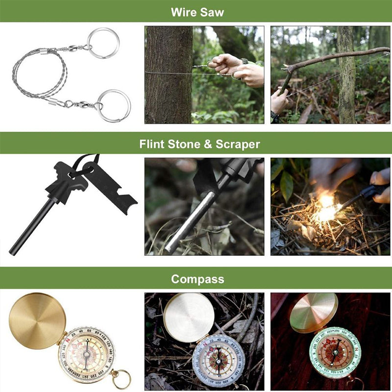 Military-grade outdoor travel survival kit