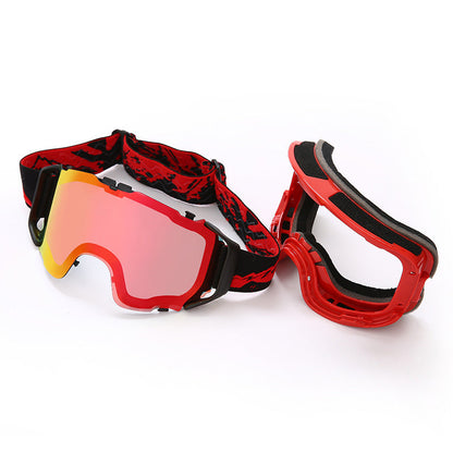 Double-layer Anti-fog Full Real Film Ski Goggles