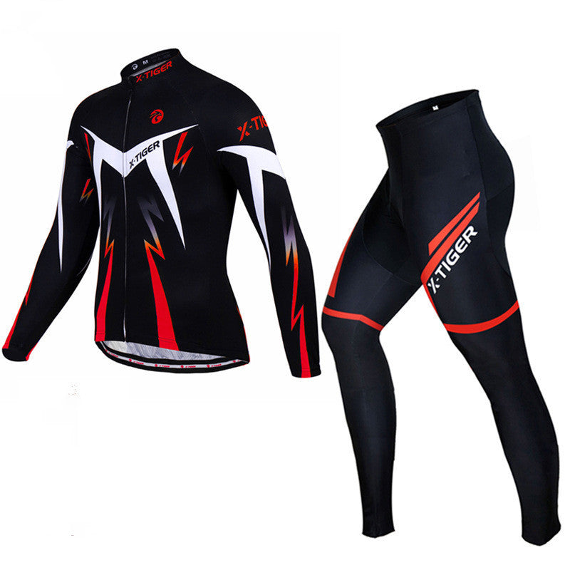 Men's Cycling Jersey Set with Long Sleeves Quick-Dry Breathable Cycling Jersey Suit