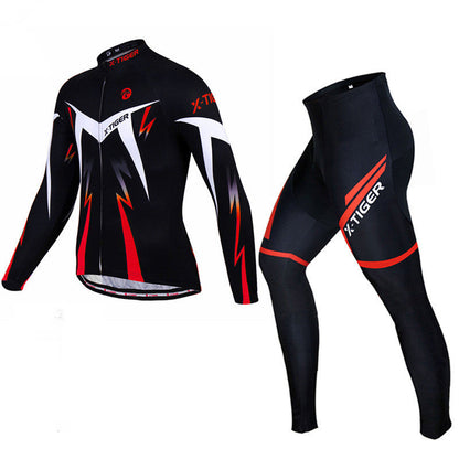 Men's Cycling Jersey Set with Long Sleeves Quick-Dry Breathable Cycling Jersey Suit
