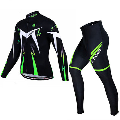 Men's Cycling Jersey Set with Long Sleeves Quick-Dry Breathable Cycling Jersey Suit