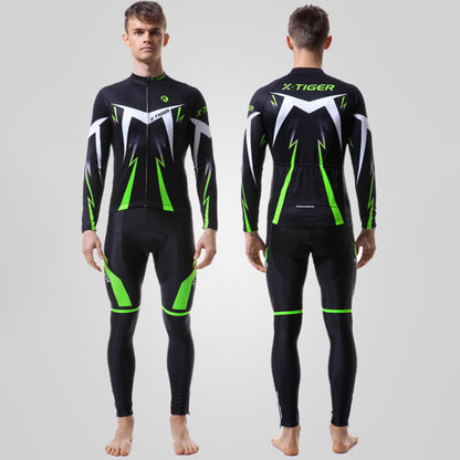 Men's Cycling Jersey Set with Long Sleeves Quick-Dry Breathable Cycling Jersey Suit