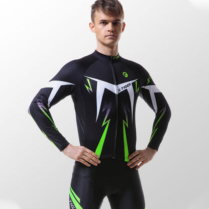 Men's Cycling Jersey Set with Long Sleeves Quick-Dry Breathable Cycling Jersey Suit