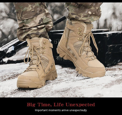 Men's Winter Camping Fleece-lined Warm Snow Outdoor Climbing Boots