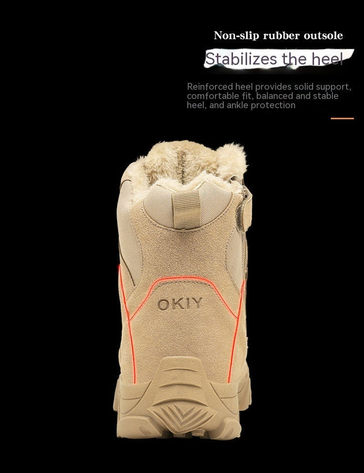 Men's Winter Camping Fleece-lined Warm Snow Outdoor Climbing Boots