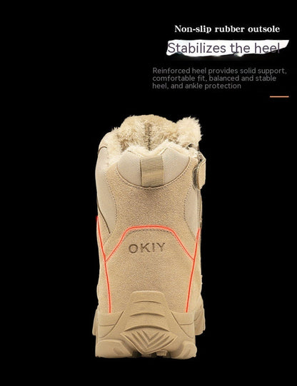 Men's Winter Camping Fleece-lined Warm Snow Outdoor Climbing Boots