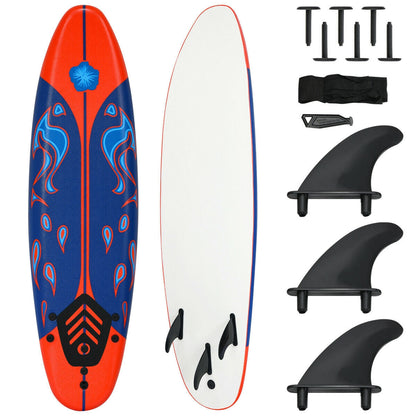 6 Feet Surfboard with 3 Detachable Fins