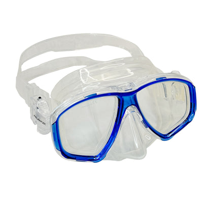 Translucent Blue/Clear Silicone RX Farsighted Gauge Reader Lenses Dive/Snorkeling Mask