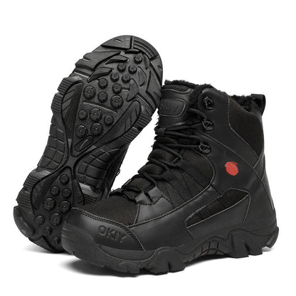 Men's Winter Camping Fleece-lined Warm Snow Outdoor Climbing Boots