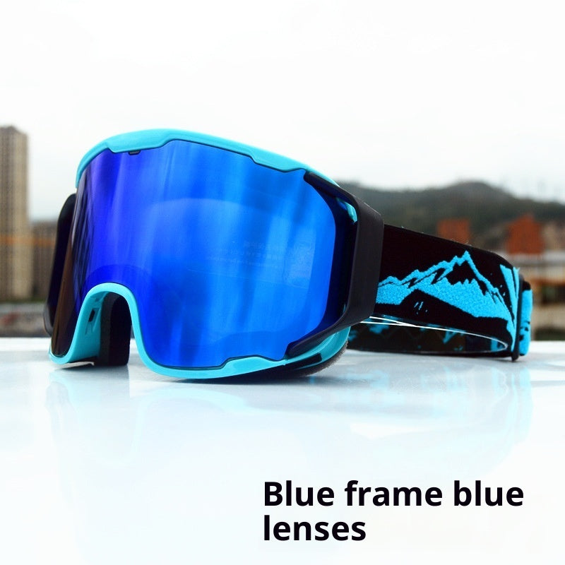 Double-layer Anti-fog Full Real Film Ski Goggles