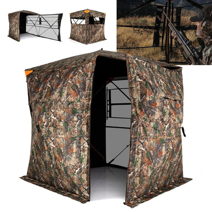 See-Through Pop-up Ground Blind with Full-Open Swing Door
