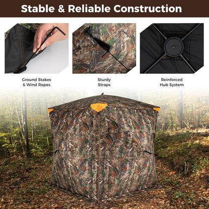 See-Through Pop-up Ground Blind with Full-Open Swing Door