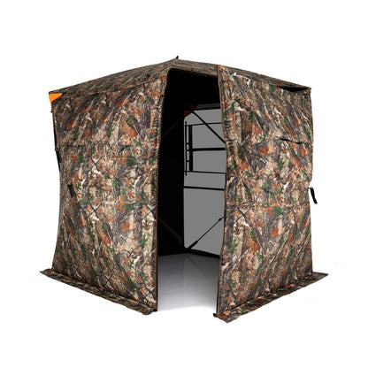 See-Through Pop-up Ground Blind with Full-Open Swing Door