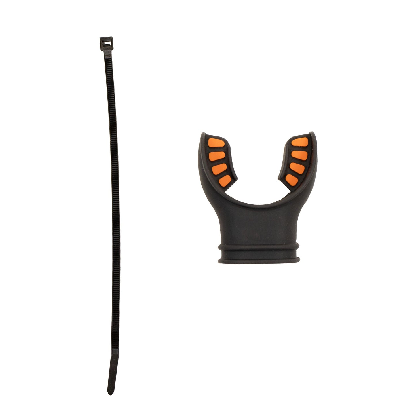 Black Silicone Octopus Snorkel Mouthpiece Color Tab & Regulator Tie