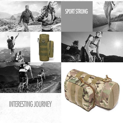 Outdoor Water Bottle Pouch Waist Bag Multifunction Pockets EDC Gear Camping Hiking Riding