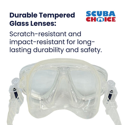 Translucent Blue/Clear Silicone RX Farsighted Gauge Reader Lenses Dive/Snorkeling Mask