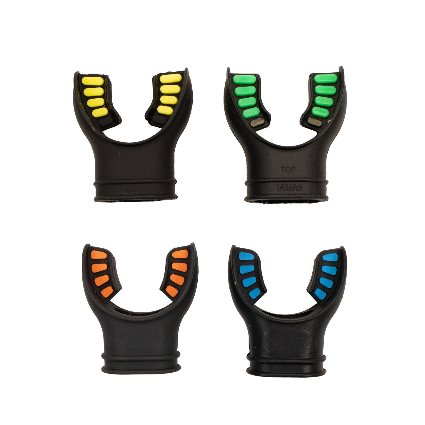 Black Silicone Octopus Snorkel Mouthpiece Color Tab & Regulator Tie