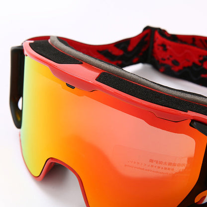Double-layer Anti-fog Full Real Film Ski Goggles
