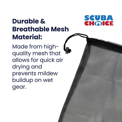 Scuba Diving Snorkeling Drawstring Mesh Bag - 25" x 13"