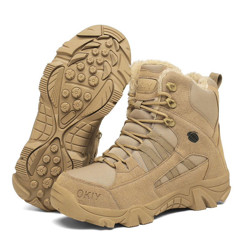 Men's Winter Camping Fleece-lined Warm Snow Outdoor Climbing Boots