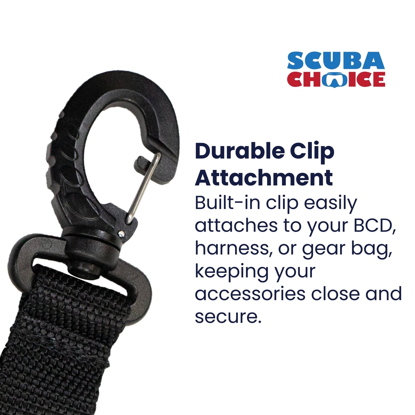 Scuba Diving Coil Camera Lanyard Clip & QB Buckles