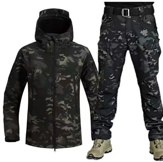 Shark Skin Soft Shell Jacket Suit Men's Mountaineering Clothing