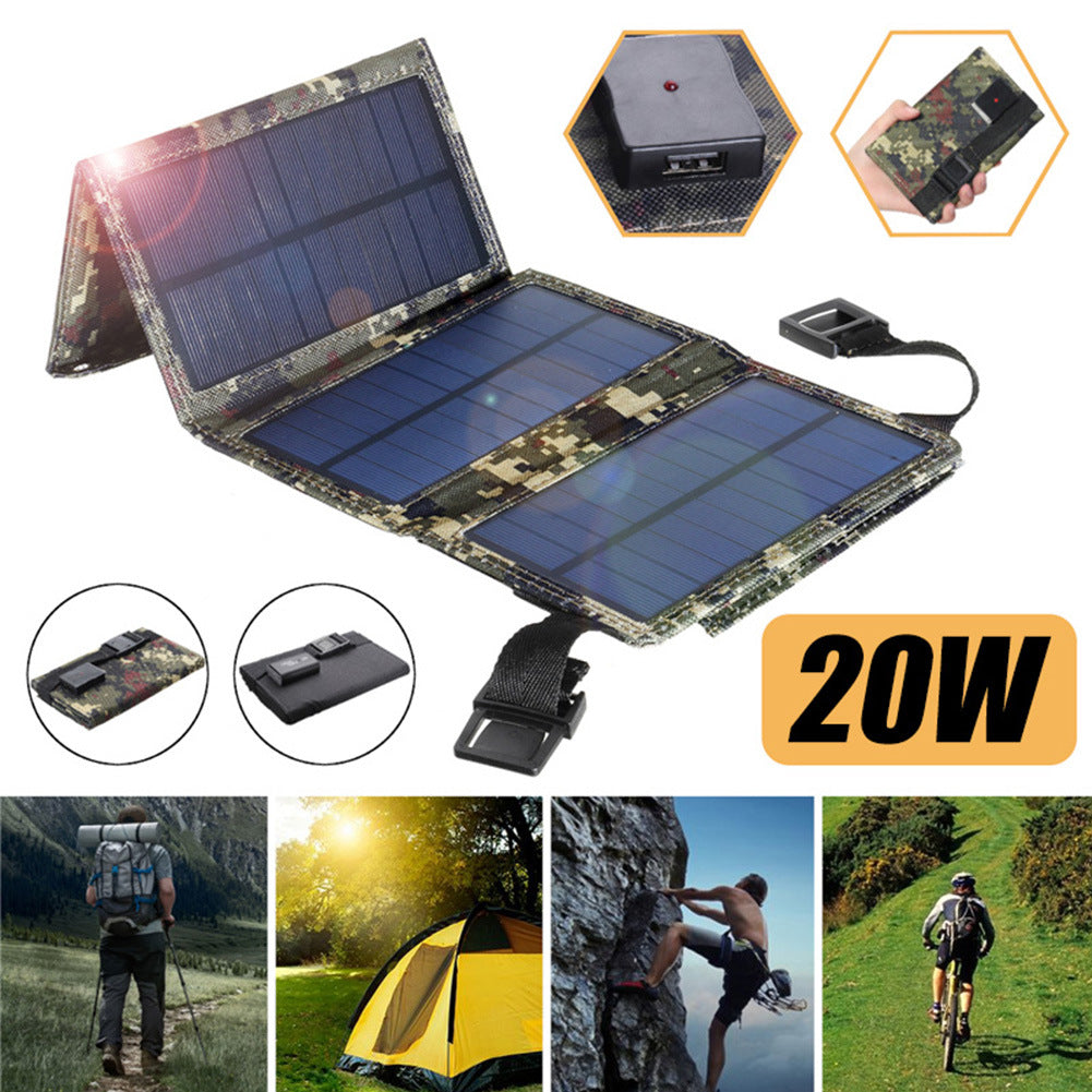 20W Solar Foldable Bag 8W 5V USB Outdoor Mobile Phone Portable Solar Charger Charging Board