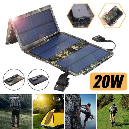 20W Solar Foldable Bag 8W 5V USB Outdoor Mobile Phone Portable Solar Charger Charging Board