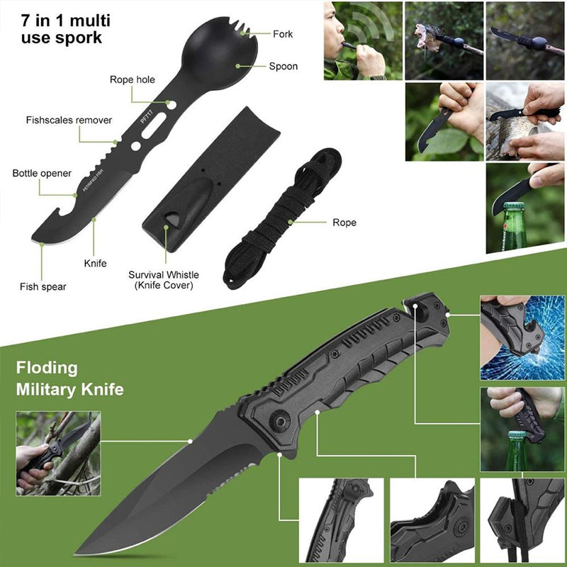 Military-grade outdoor travel survival kit