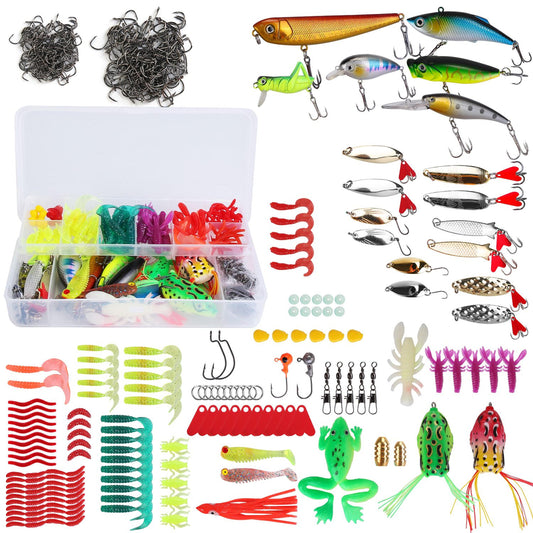 375Pcs Fishing Baits and Tackle Box