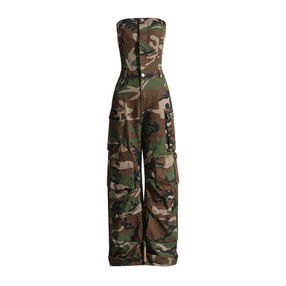 Camouflage Pattern Women Jumpsuit Women Casual Pants