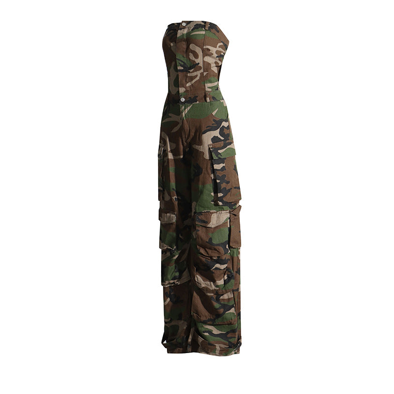 Camouflage Pattern Women Jumpsuit Women Casual Pants