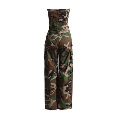 Camouflage Pattern Women Jumpsuit Women Casual Pants