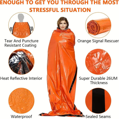 Emergency Survival Sleeping Bag – Portable Waterproof Thermal Bivy Sack for Camping & Rescue