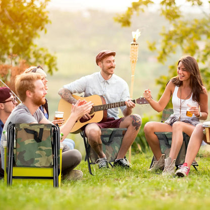 Portable Folding Chair with Built-In Cooler & Backrest