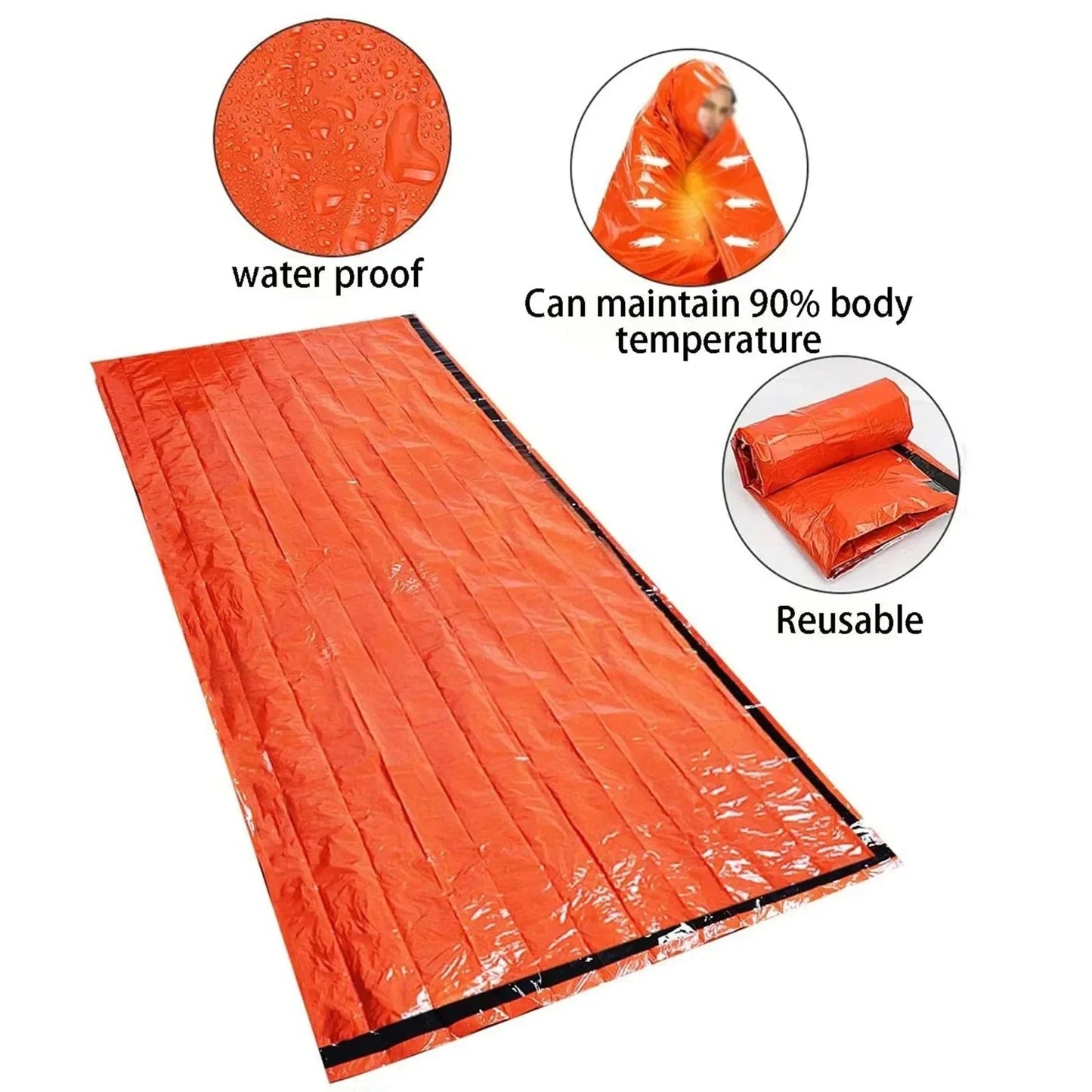 Emergency Survival Sleeping Bag – Portable Waterproof Thermal Bivy Sack for Camping & Rescue