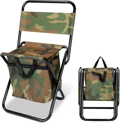 Portable Folding Chair with Built-In Cooler & Backrest