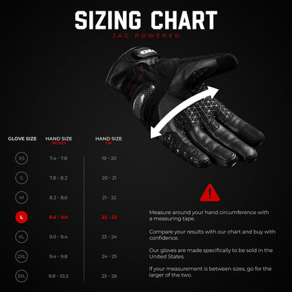 Leather Motorcycle Riding Gloves - Knuckle Protection