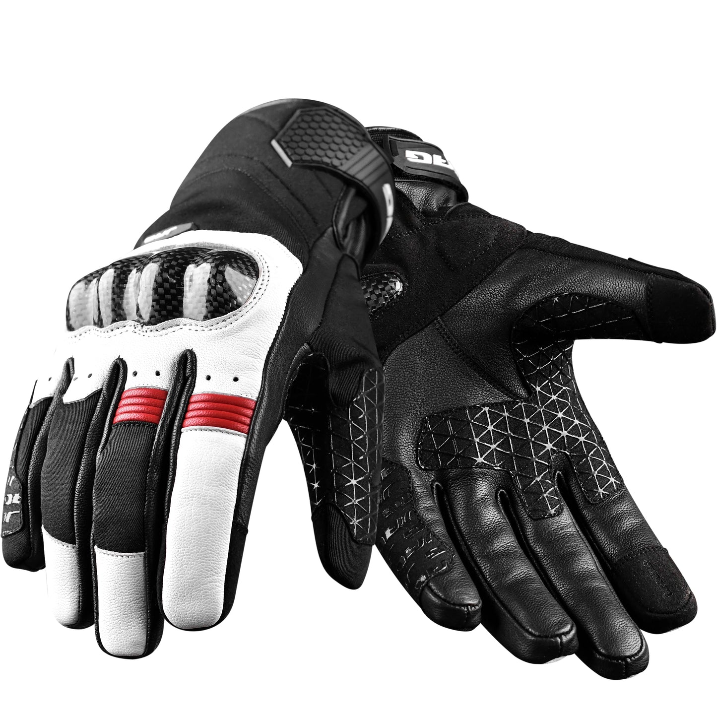 Leather Motorcycle Riding Gloves - Knuckle Protection