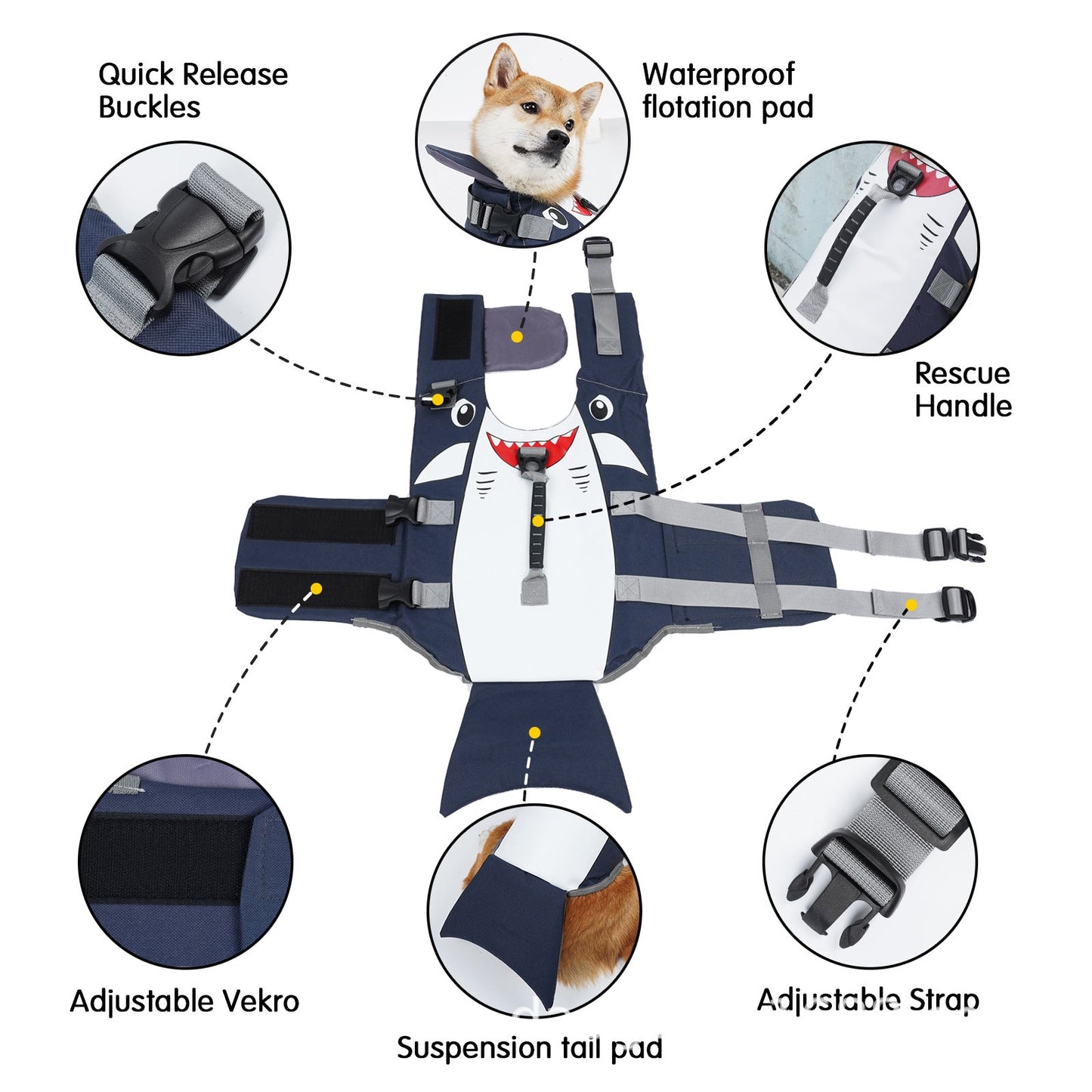 Dog Life Jacket Swimming Vest