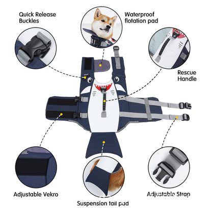 Dog Life Jacket Swimming Vest