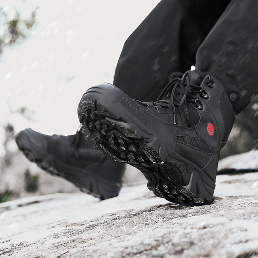 Men's Winter Camping Fleece-lined Warm Snow Outdoor Climbing Boots