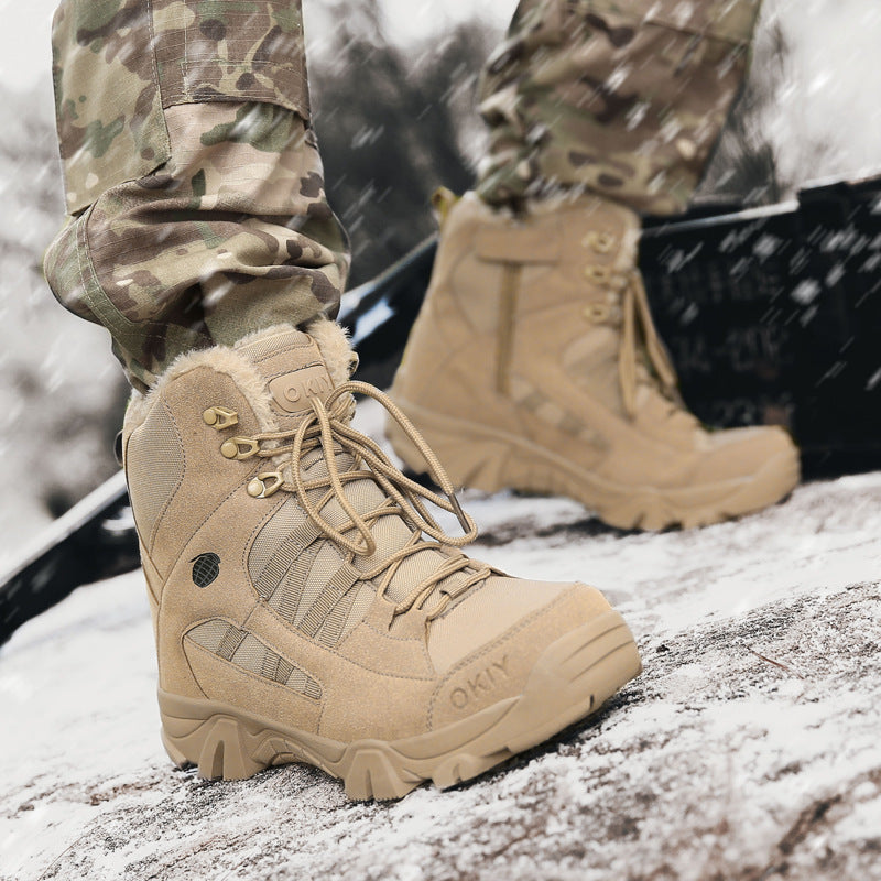 Men's Winter Camping Fleece-lined Warm Snow Outdoor Climbing Boots