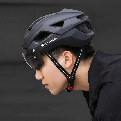 Cycling Helmet Integrated with Goggles