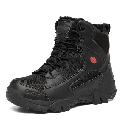 Men's Winter Camping Fleece-lined Warm Snow Outdoor Climbing Boots