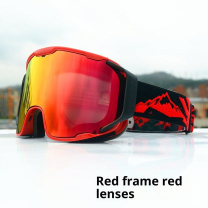 Double-layer Anti-fog Full Real Film Ski Goggles