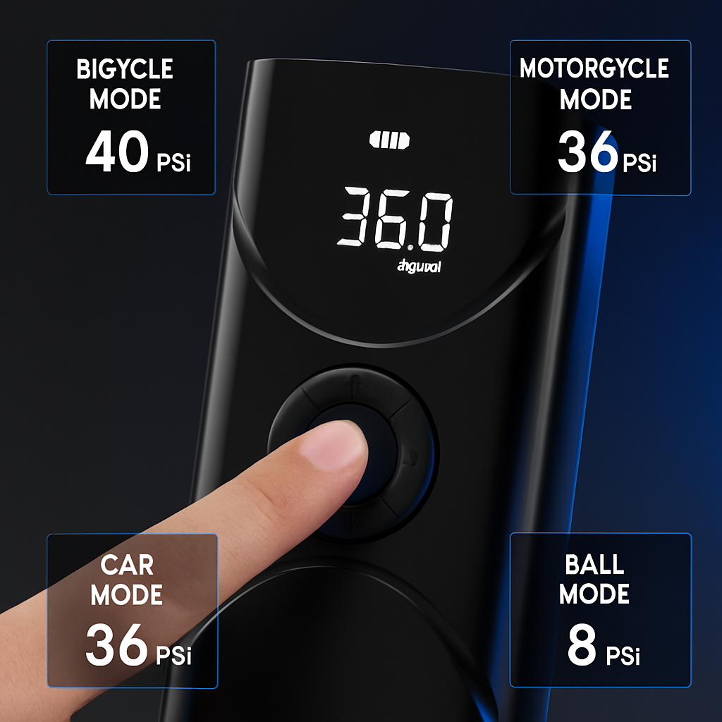 Portable Car Tire Inflator Pump with LED Light