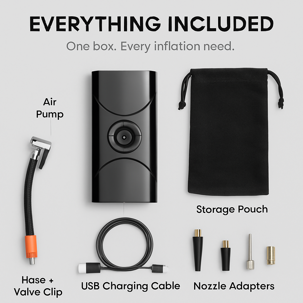 Portable Car Tire Inflator Pump with LED Light