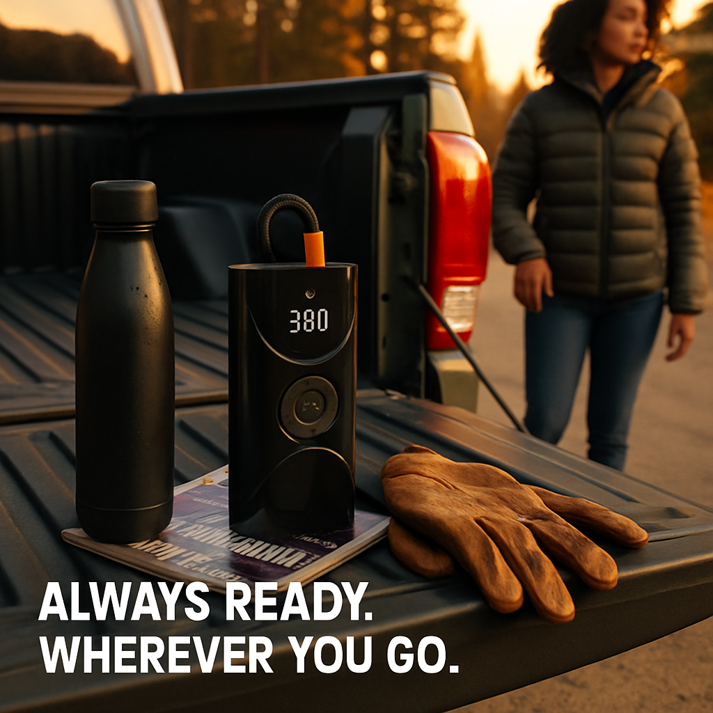 Portable Car Tire Inflator Pump with LED Light